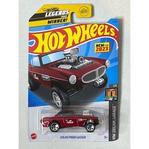 Hot Wheels Car Volvo P1800 Gasser HW Dream Garage Race Cars Toy Diecast 2023 Red